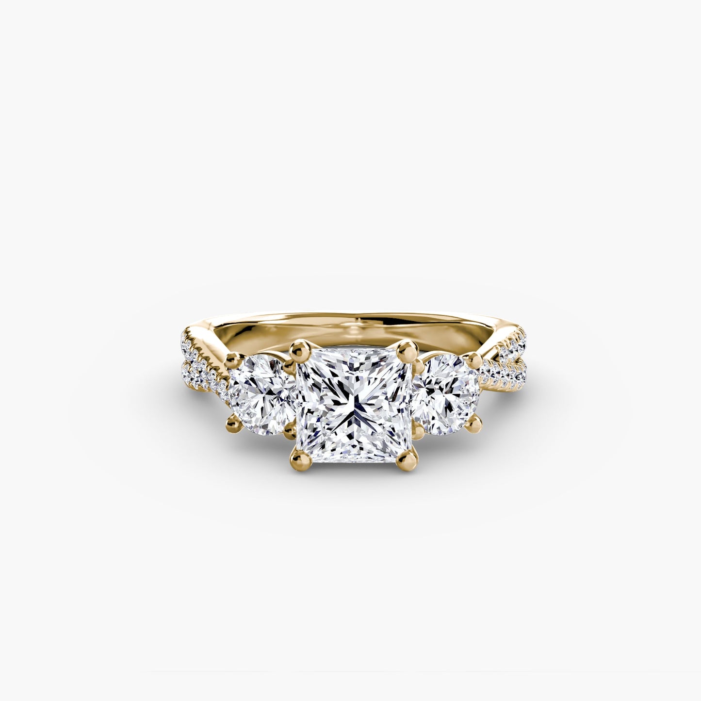 Three-Stone with Pavé Band 2 - AYKA JEWELS