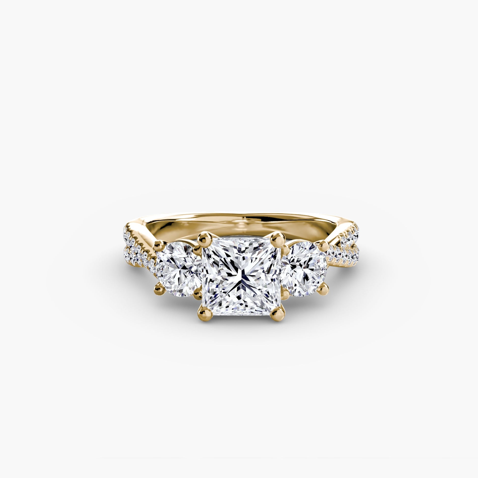 Three-Stone with Pavé Band 2 - AYKA JEWELS