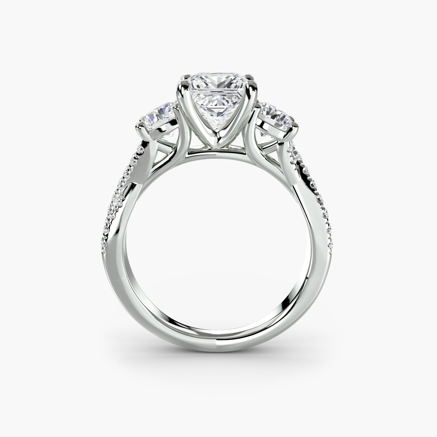 Three-Stone with Pavé Band 2 - AYKA JEWELS