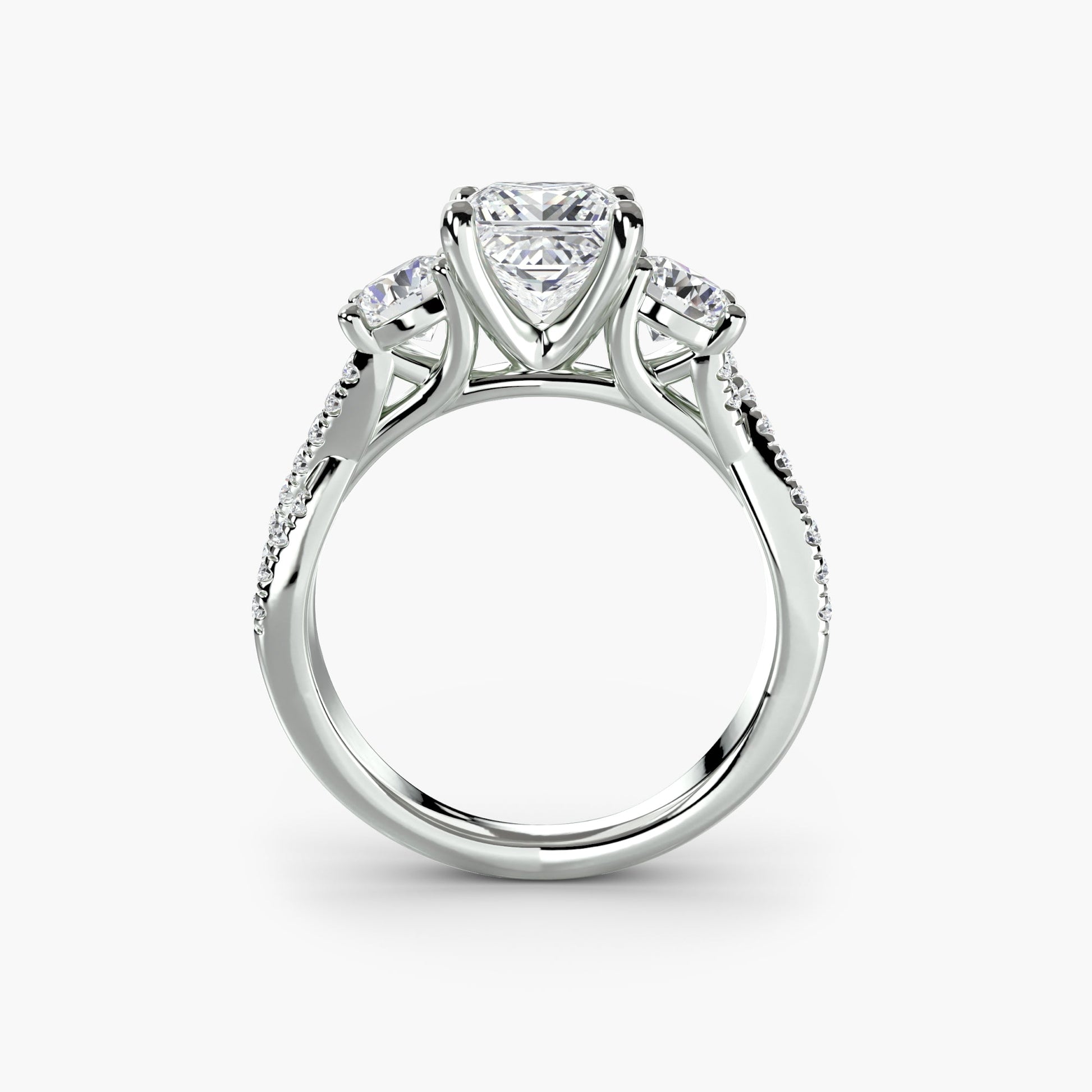 Three-Stone with Pavé Band 2 - AYKA JEWELS