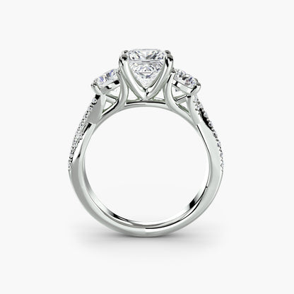 Three-Stone with Pavé Band 2 - AYKA JEWELS
