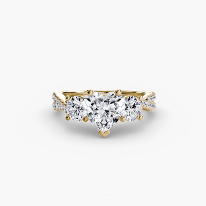 Three-Stone with Pavé Band 2 - AYKA JEWELS