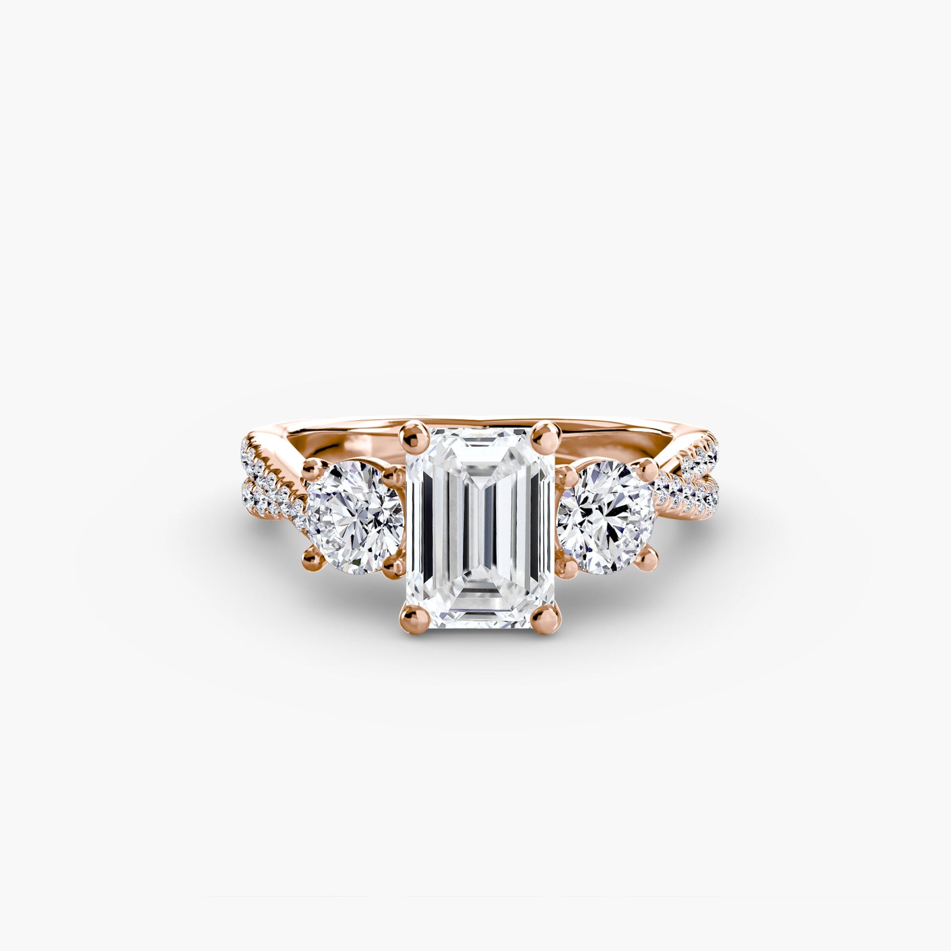 Three-Stone with Pavé Band 2 - AYKA JEWELS