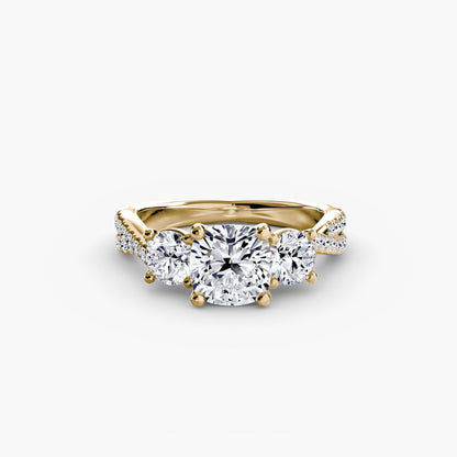 Three-Stone with Pavé Band 2 - AYKA JEWELS