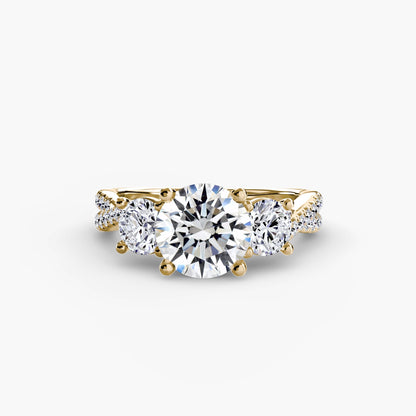 Three-Stone with Pavé Band 2 - AYKA JEWELS