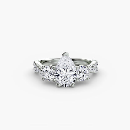 Three-Stone with Pavé Band 2 - AYKA JEWELS