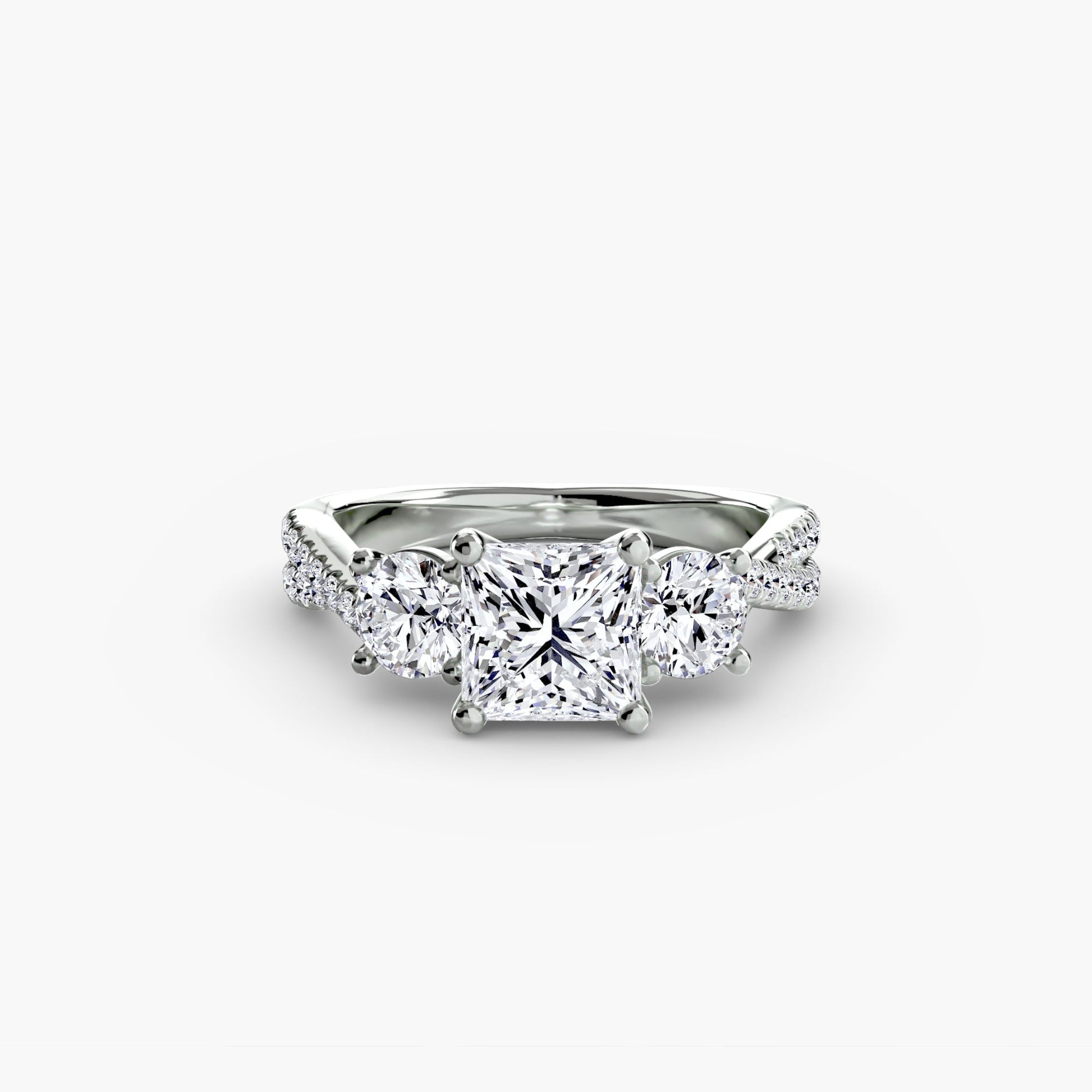 Three-Stone with Pavé Band 2 - AYKA JEWELS