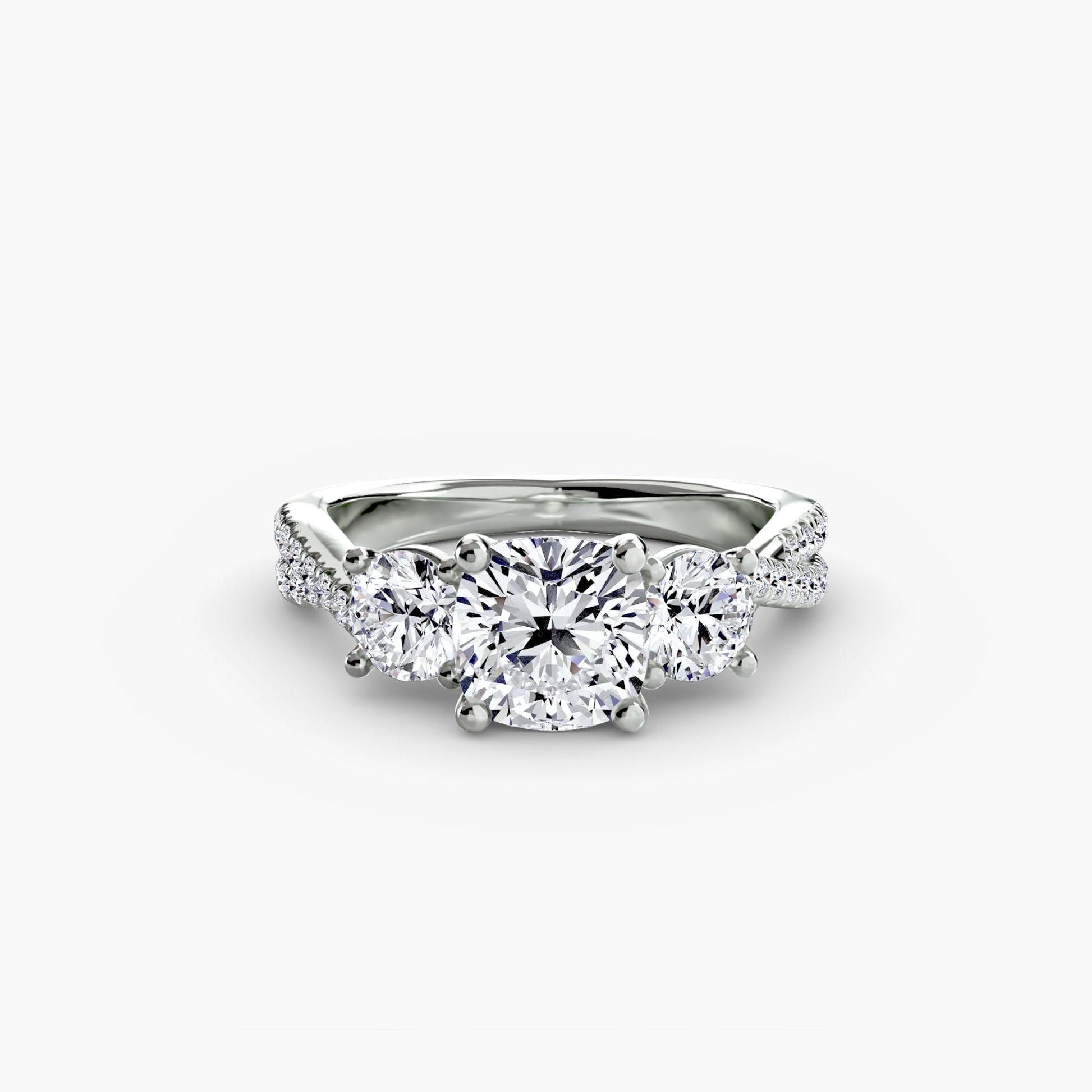 Three-Stone with Pavé Band 2 - AYKA JEWELS