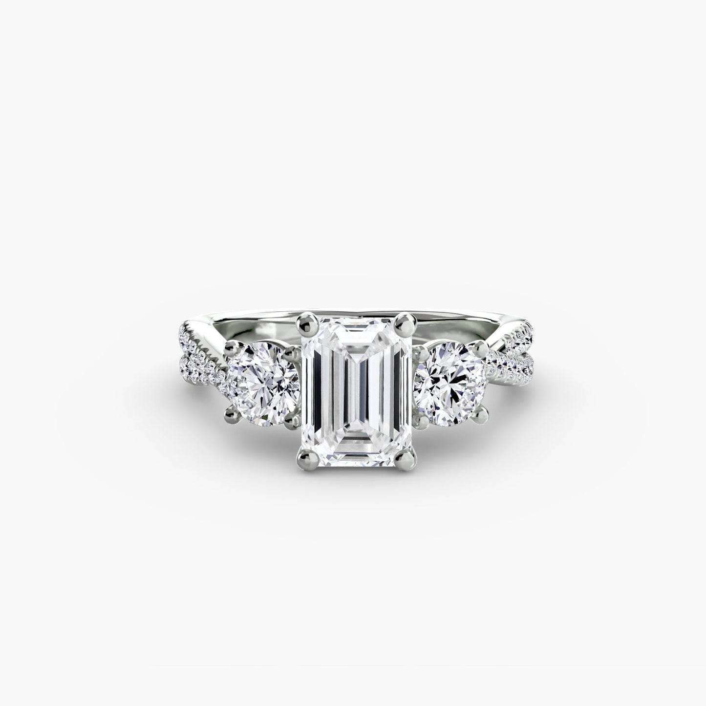 Three-Stone with Pavé Band 2 - AYKA JEWELS