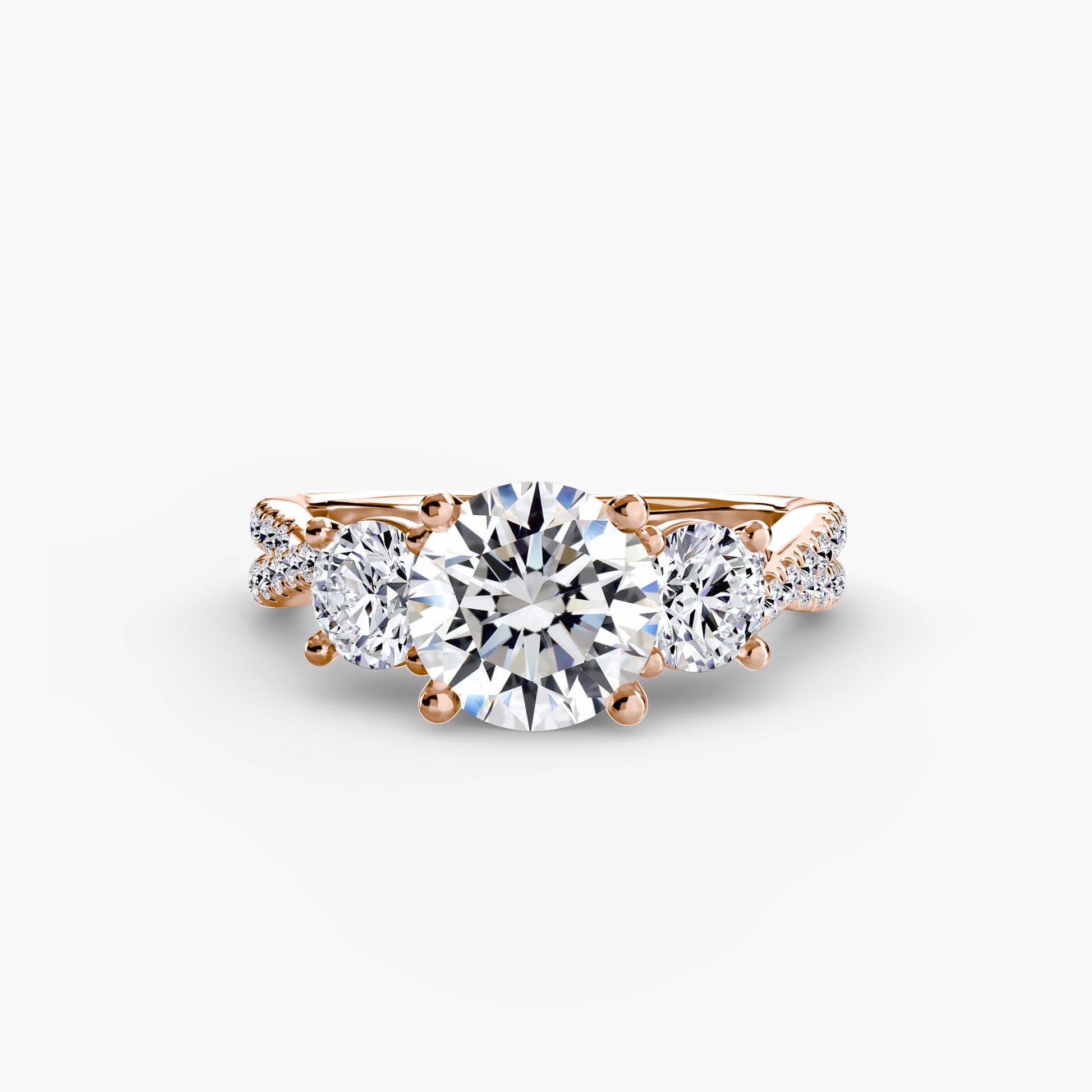 Three-Stone with Pavé Band 2 - AYKA JEWELS