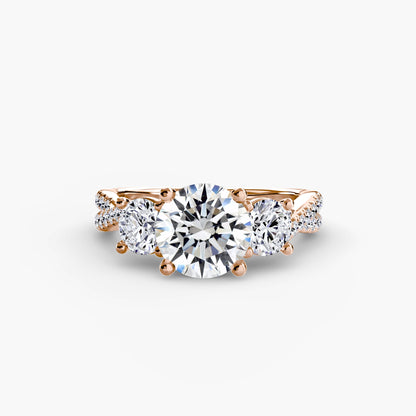 Three-Stone with Pavé Band 2 - AYKA JEWELS