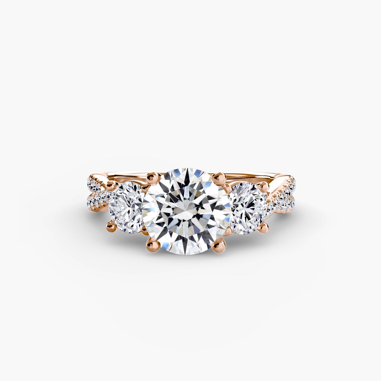 Three-Stone with Pavé Band 2 - AYKA JEWELS