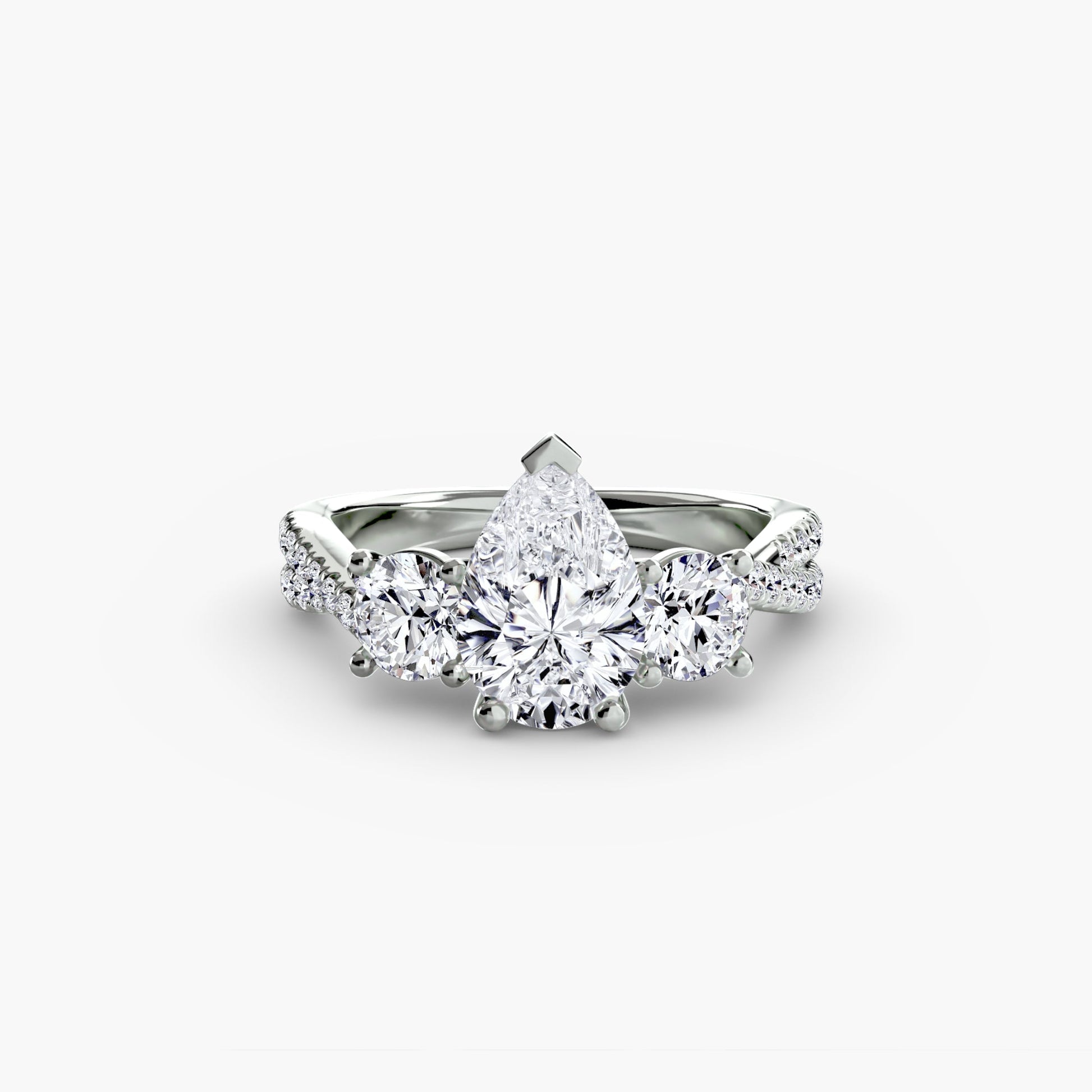 Three-Stone with Pavé Band 2 - AYKA JEWELS