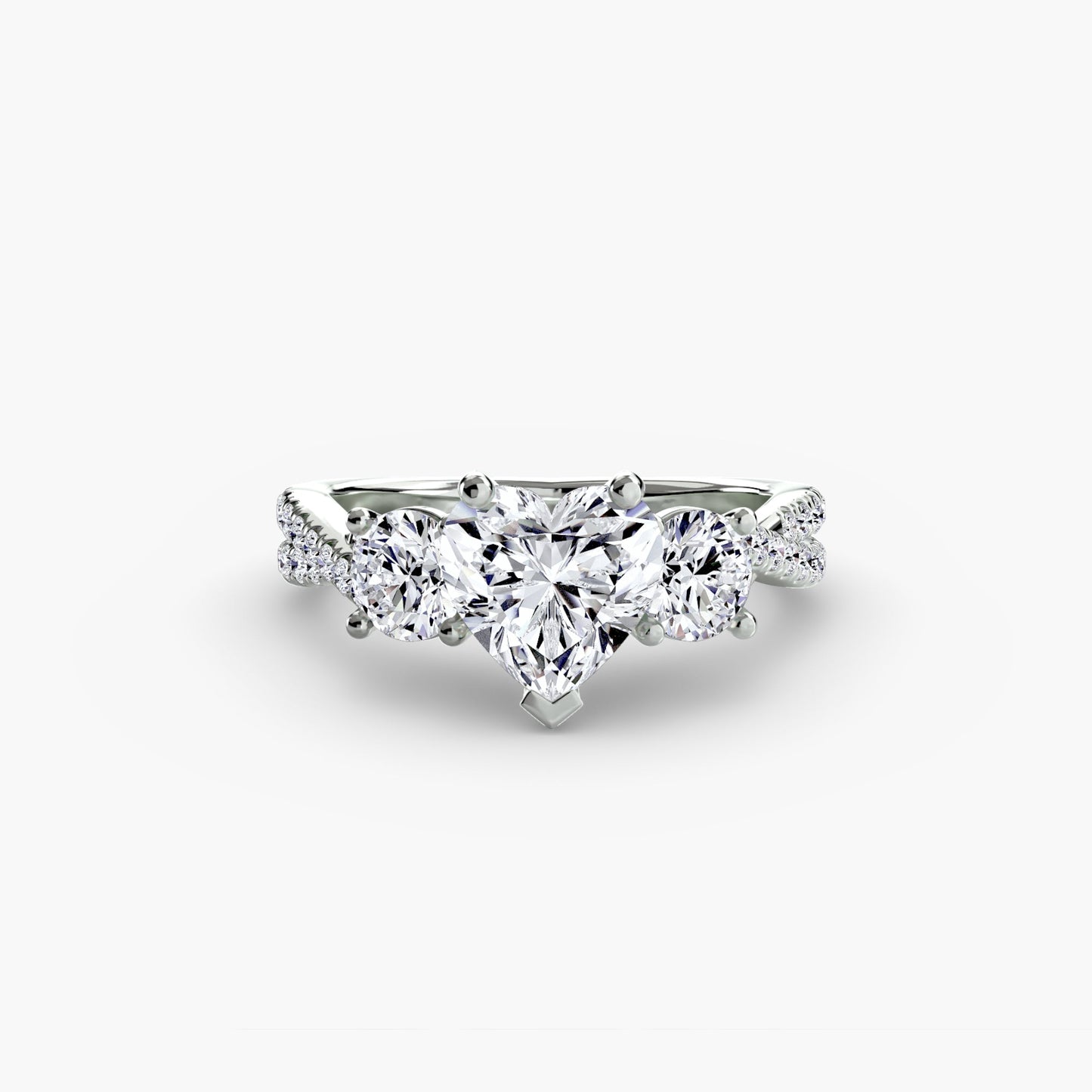 Three-Stone with Pavé Band 2 - AYKA JEWELS