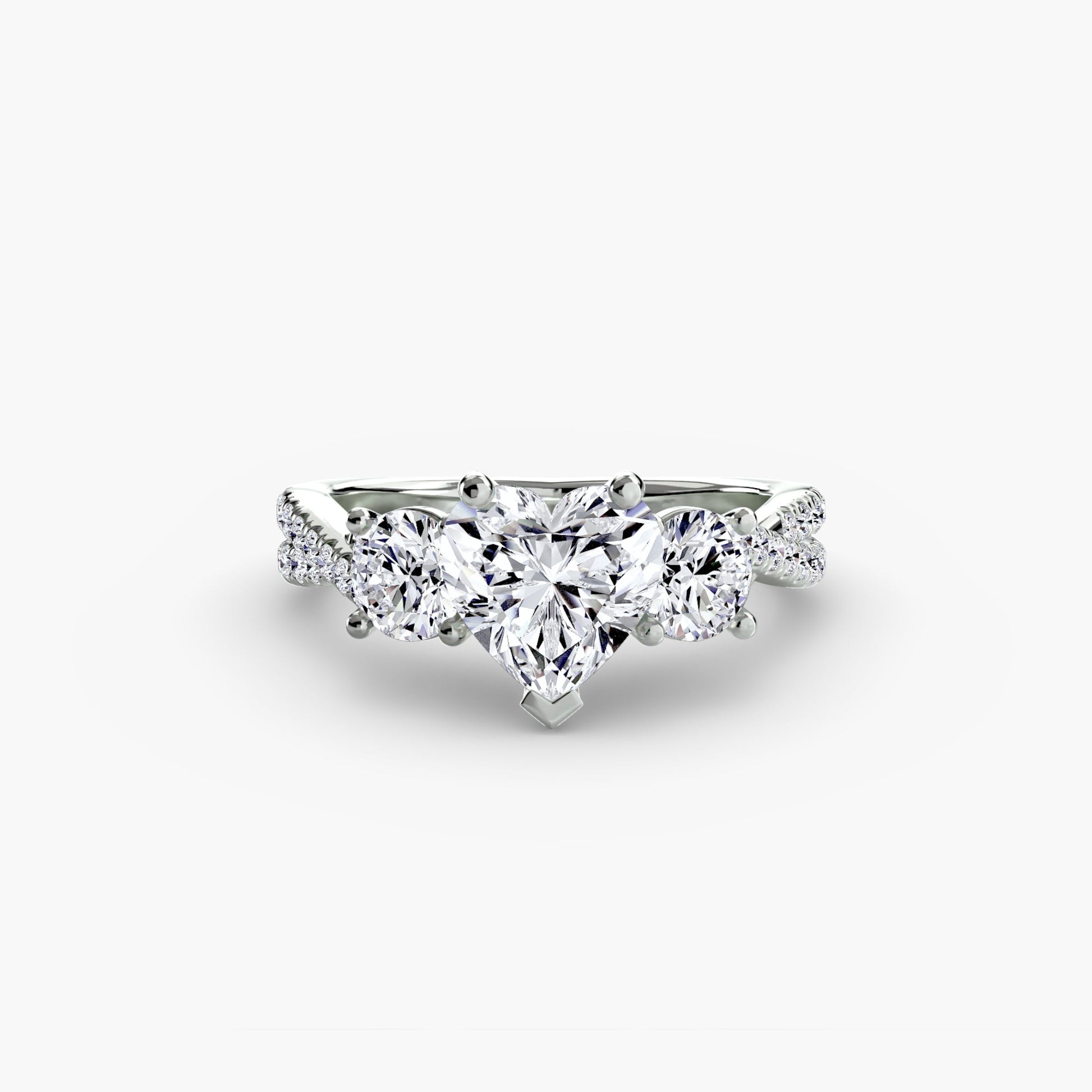 Three-Stone with Pavé Band 2 - AYKA JEWELS