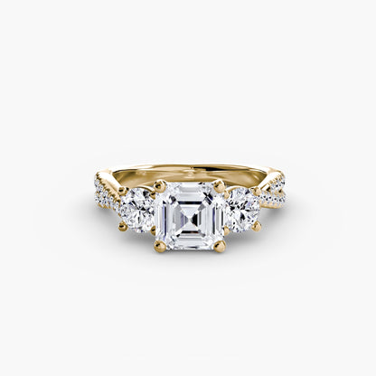 Three-Stone with Pavé Band 2 - AYKA JEWELS