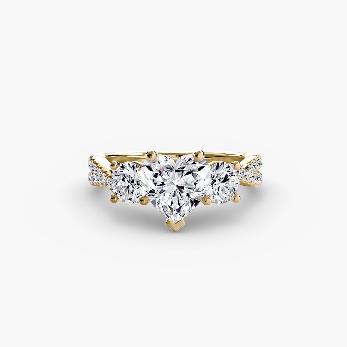 Three-Stone with Pavé Band 2 - AYKA JEWELS