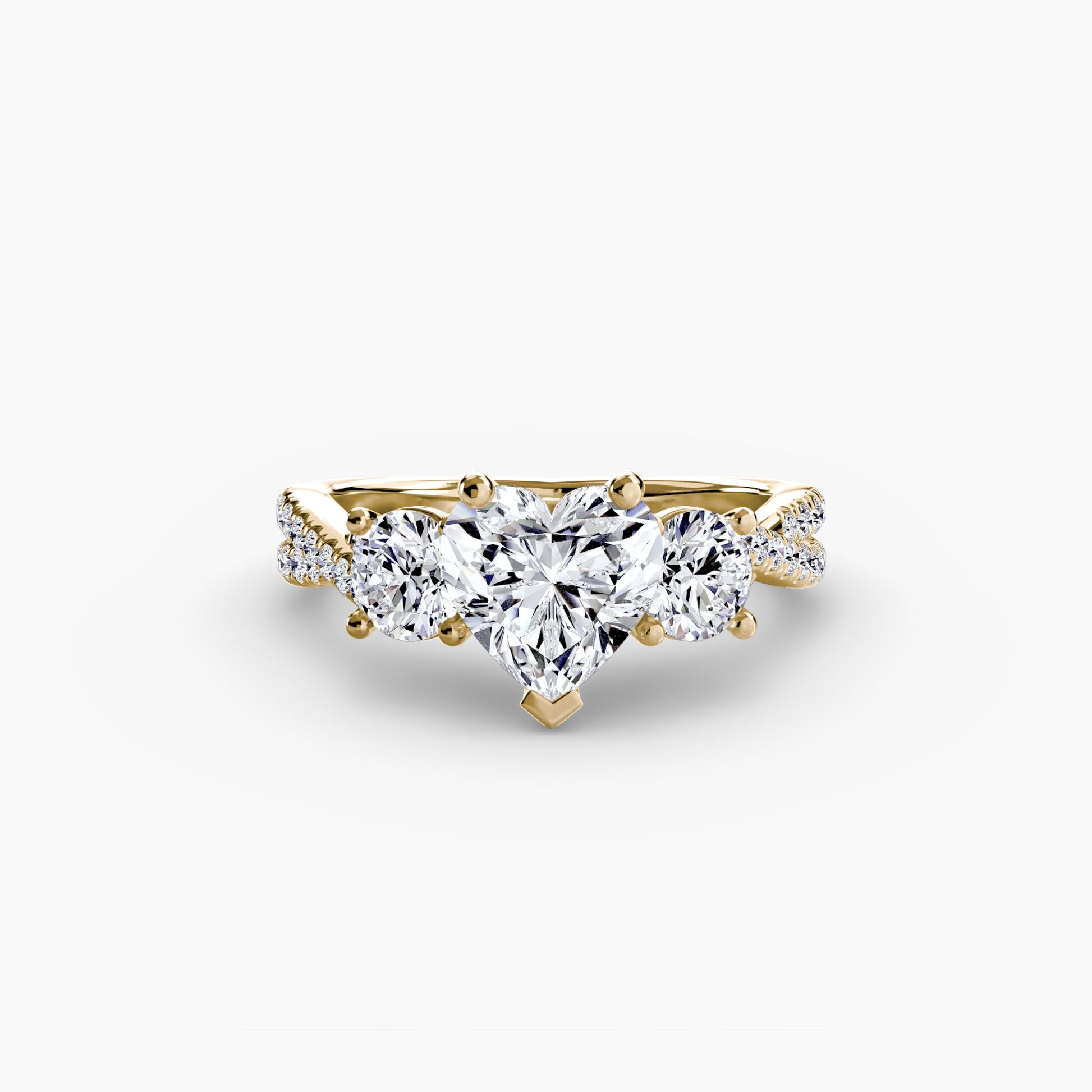 Three-Stone with Pavé Band 2 - AYKA JEWELS