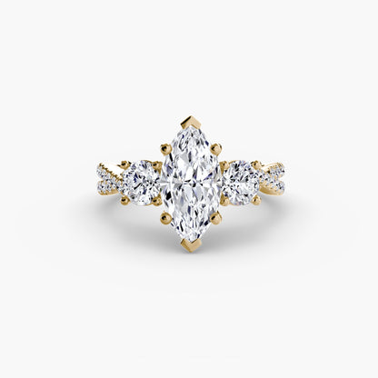 Three-Stone with Pavé Band 2 - AYKA JEWELS