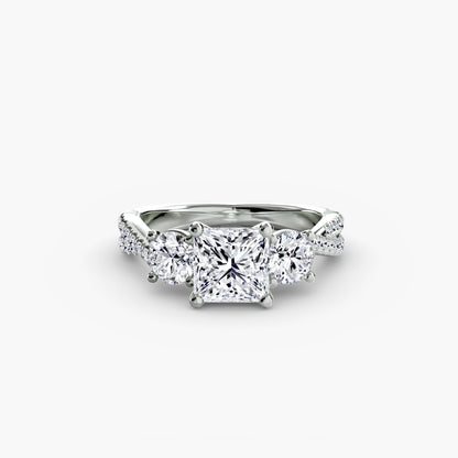 Three-Stone with Pavé Band 2 - AYKA JEWELS