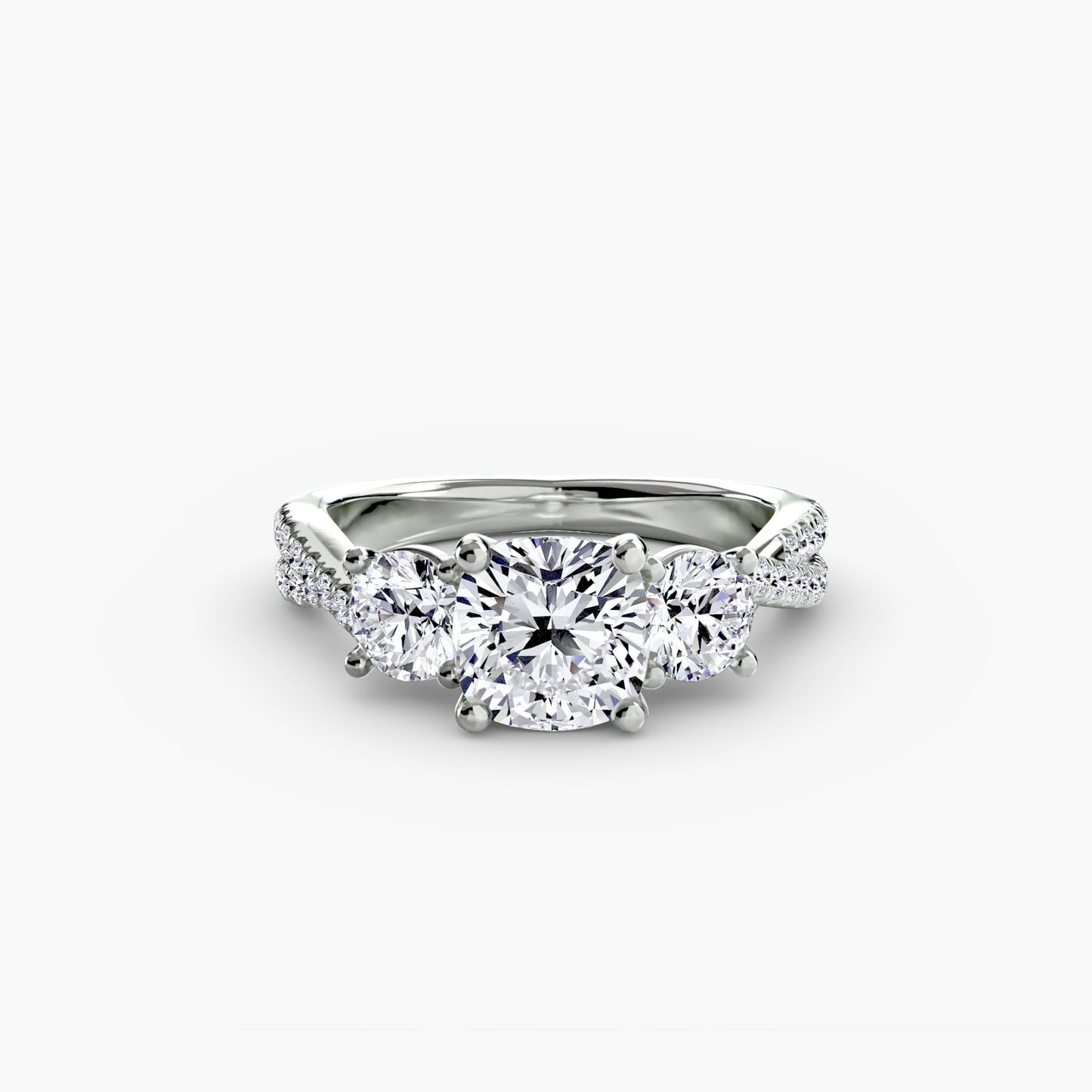 Three-Stone with Pavé Band 2 - AYKA JEWELS