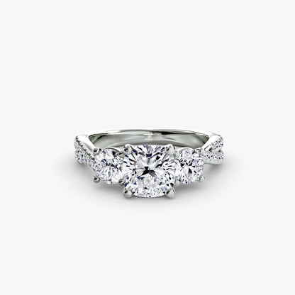 Three-Stone with Pavé Band 2 - AYKA JEWELS
