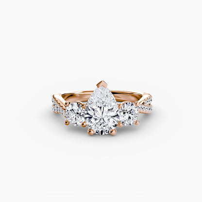 Three-Stone with Pavé Band 2 - AYKA JEWELS