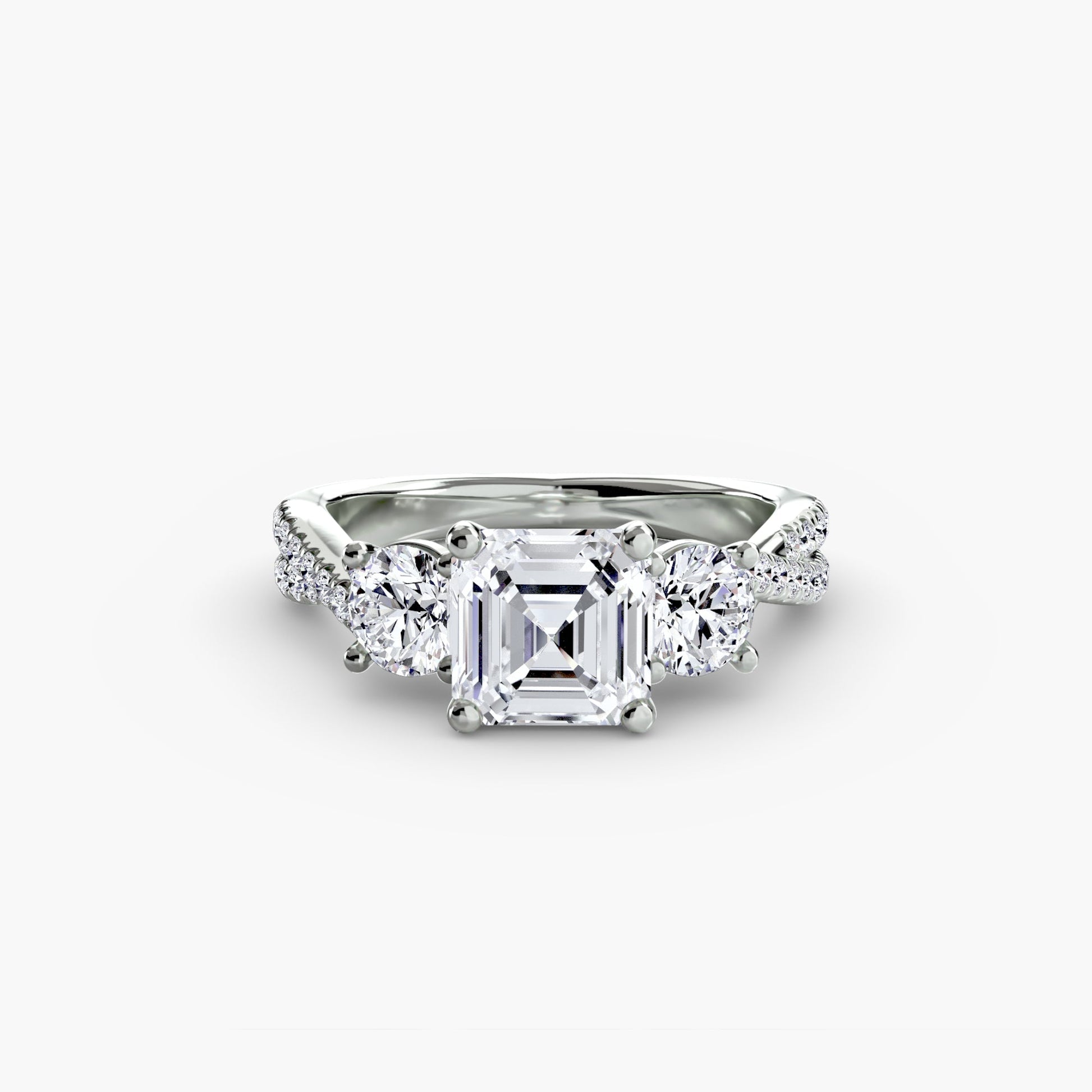 Three-Stone with Pavé Band 2 - AYKA JEWELS