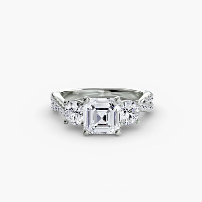 Three-Stone with Pavé Band 2 - AYKA JEWELS