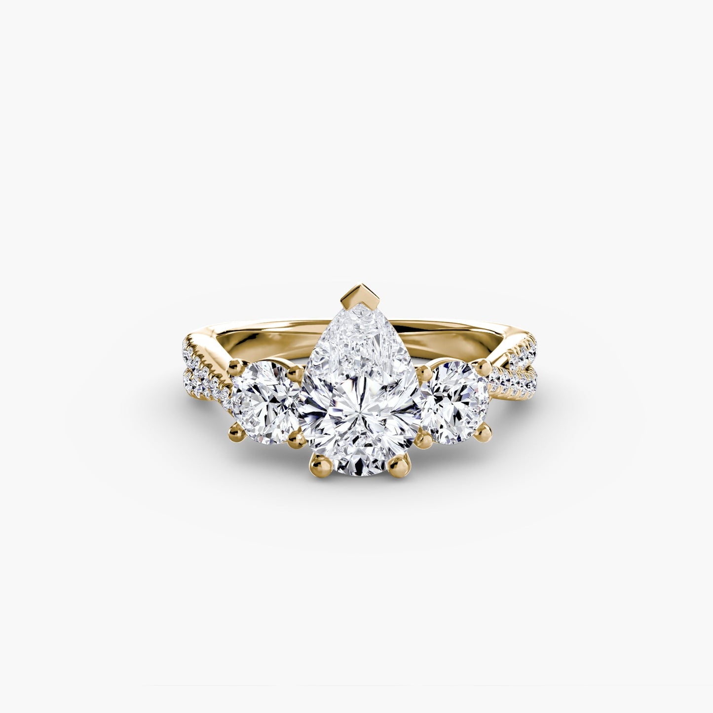 Three-Stone with Pavé Band 2 - AYKA JEWELS