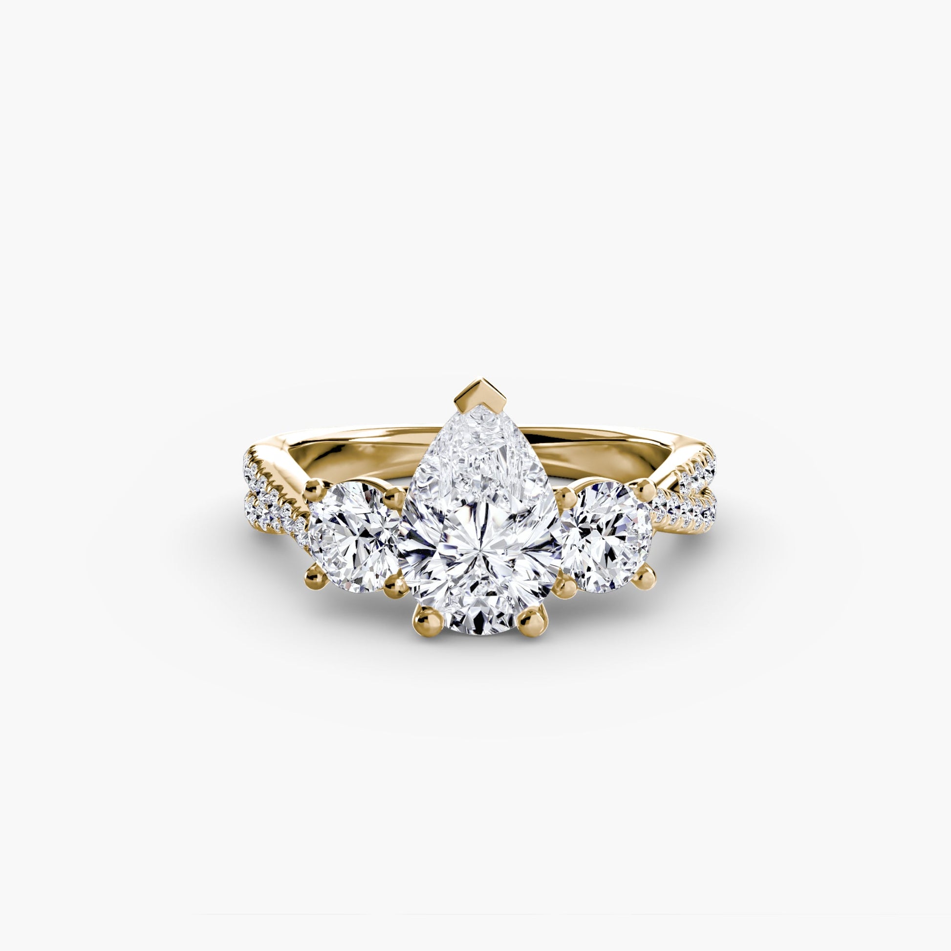 Three-Stone with Pavé Band 2 - AYKA JEWELS