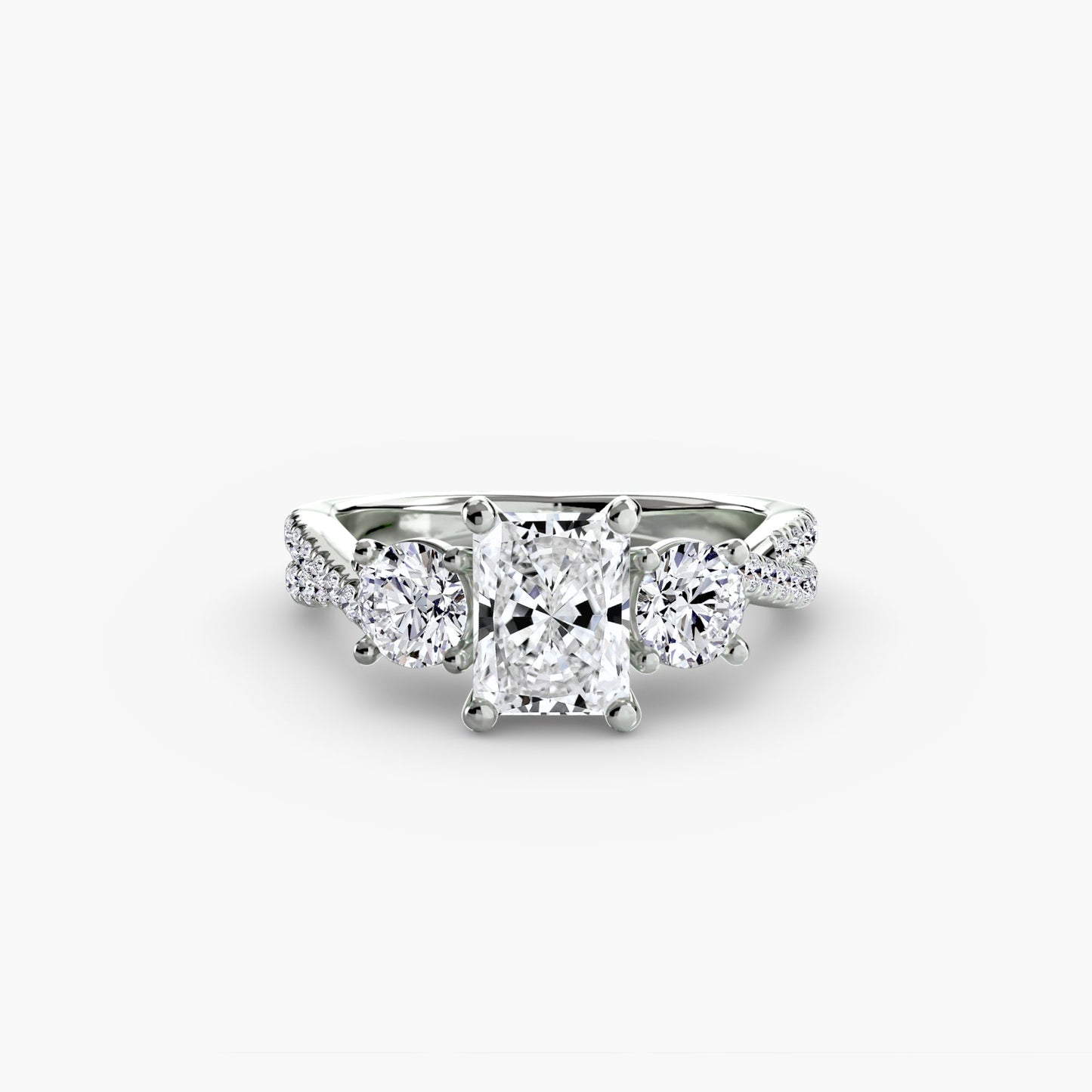 Three-Stone with Pavé Band 2 - AYKA JEWELS