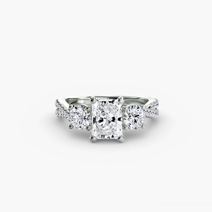 Three-Stone with Pavé Band 2 - AYKA JEWELS