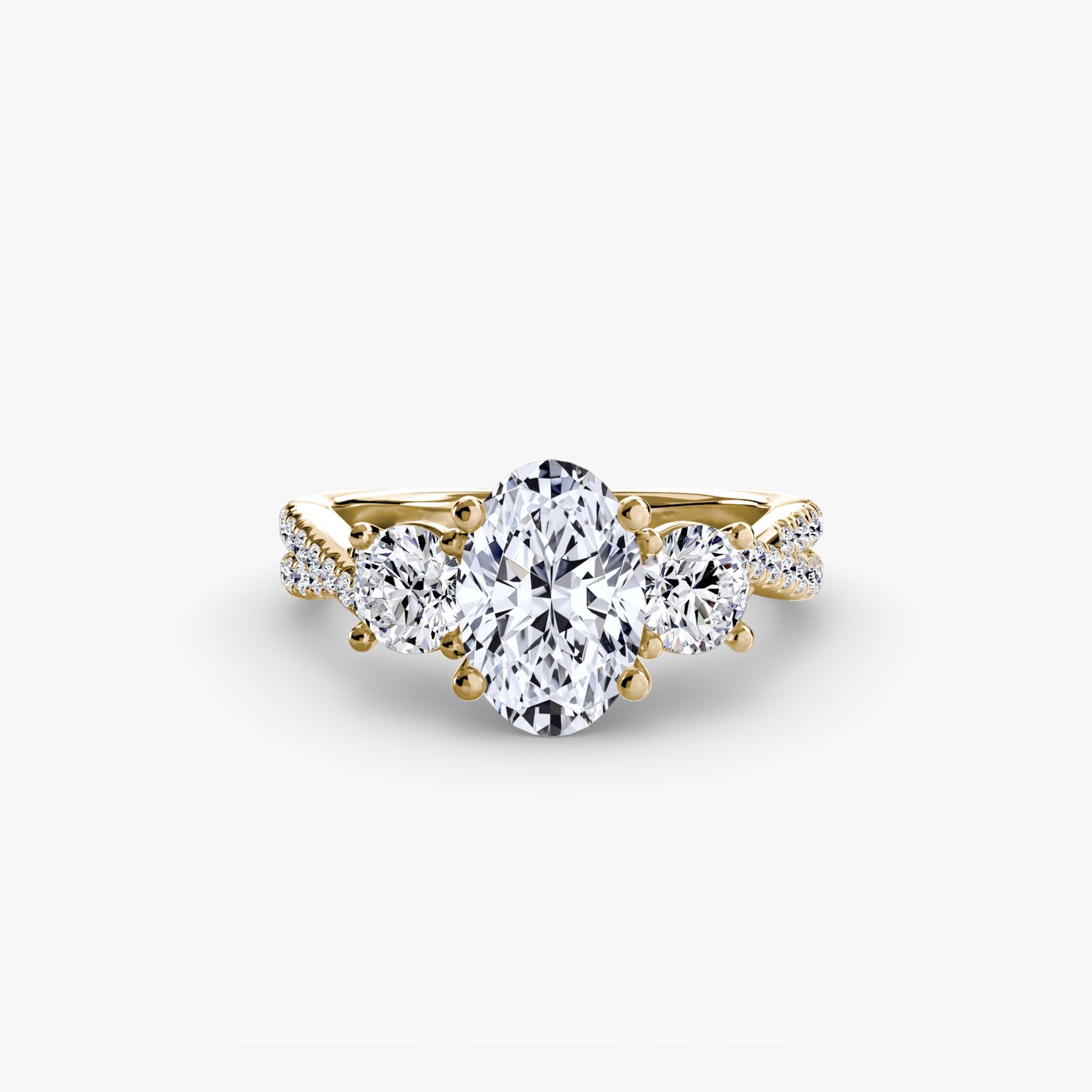 Three-Stone with Pavé Band 2 - AYKA JEWELS