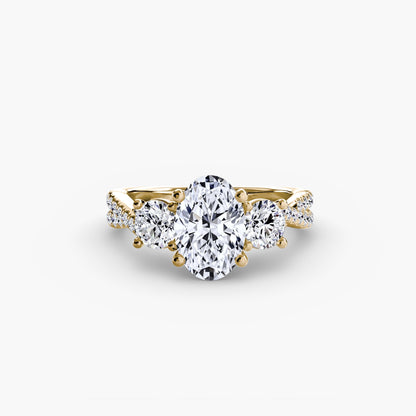 Three-Stone with Pavé Band 2 - AYKA JEWELS