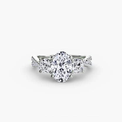 Three-Stone with Pavé Band 2 - AYKA JEWELS