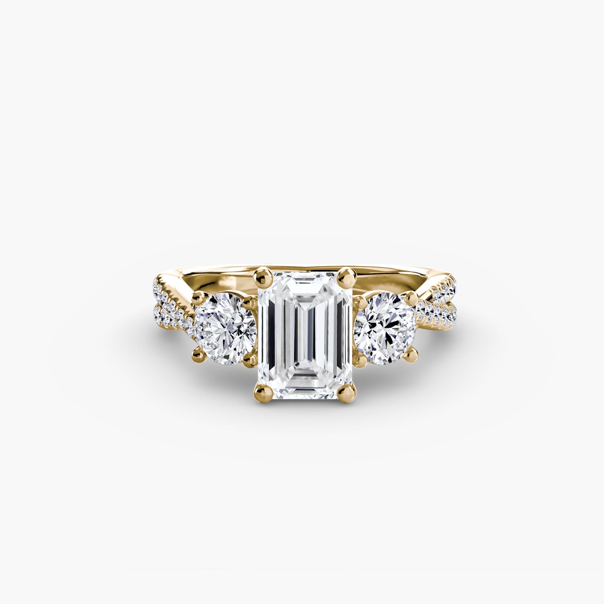 Three-Stone with Pavé Band 2 - AYKA JEWELS