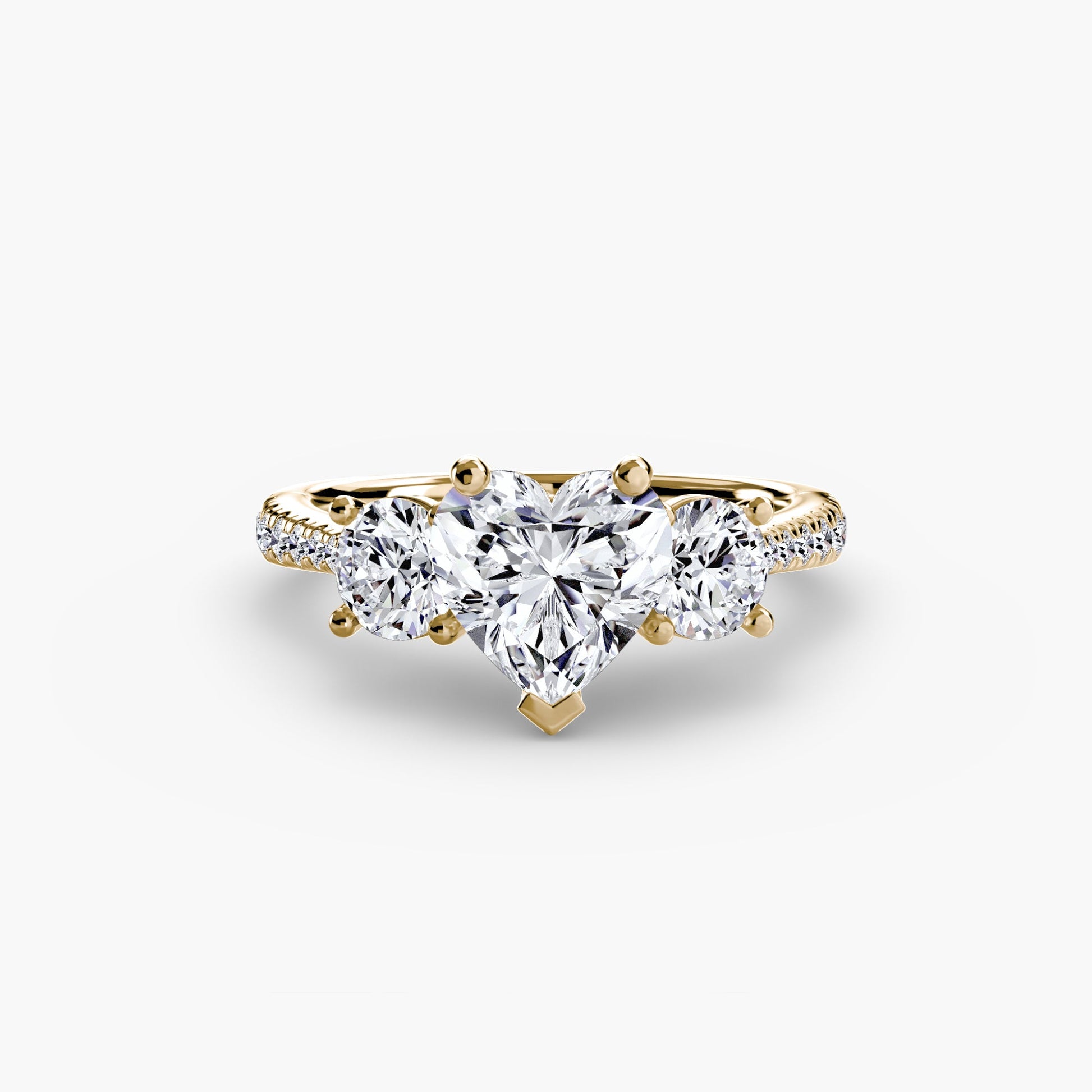 Three-Stone with Pavé Band - AYKA JEWELS