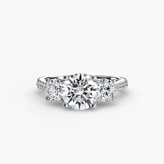Three-Stone with Pavé Band - AYKA JEWELS
