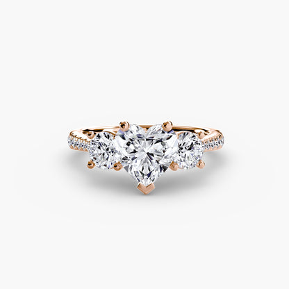 Three-Stone with Pavé Band - AYKA JEWELS