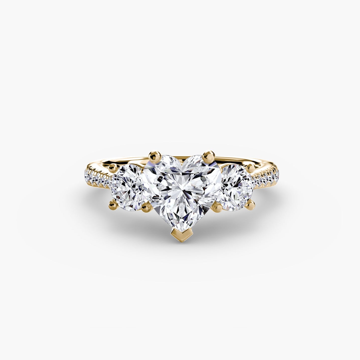 Three-Stone with Pavé Band - AYKA JEWELS