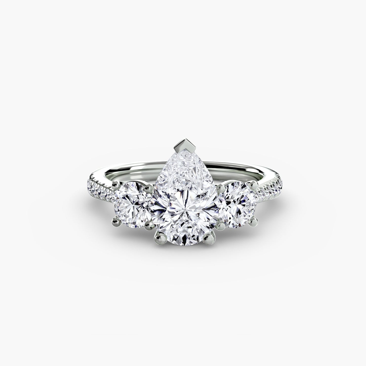 Three-Stone with Pavé Band - AYKA JEWELS
