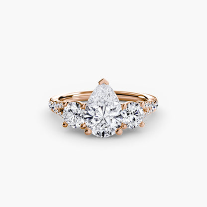 Three-Stone with Pavé Band 3 - AYKA JEWELS