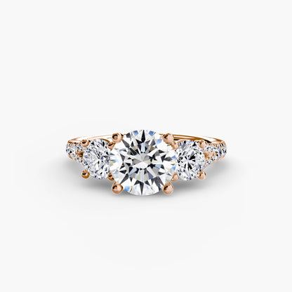 Three-Stone with Pavé Band 3 - AYKA JEWELS