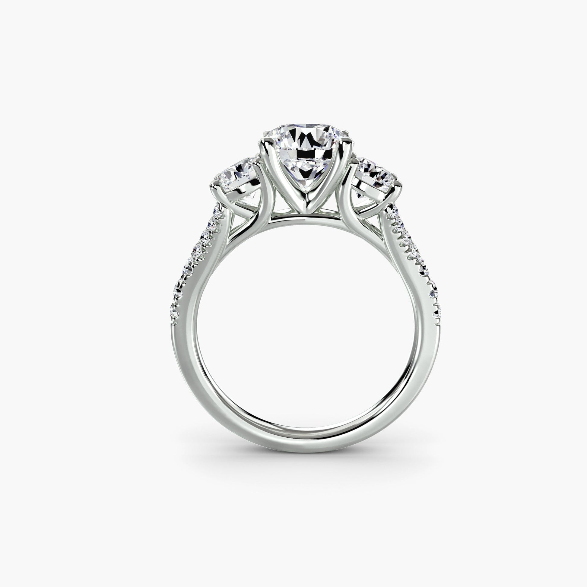 Three-Stone with Pavé Band 3 - AYKA JEWELS