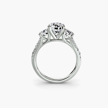 Three-Stone with Pavé Band 3 - AYKA JEWELS