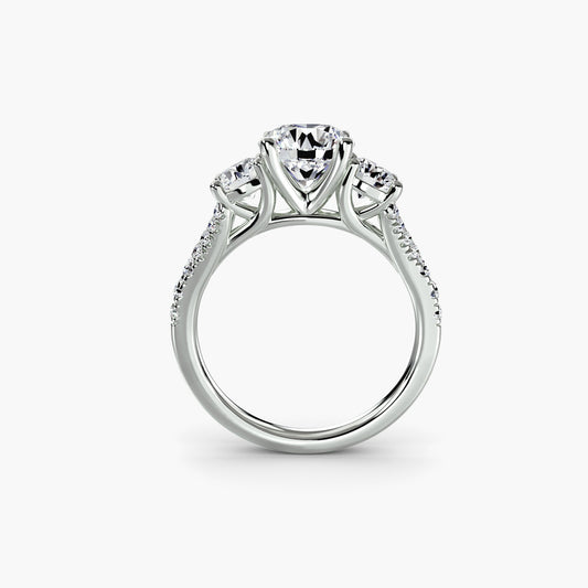 Three-Stone with Pavé Band 3 - AYKA JEWELS