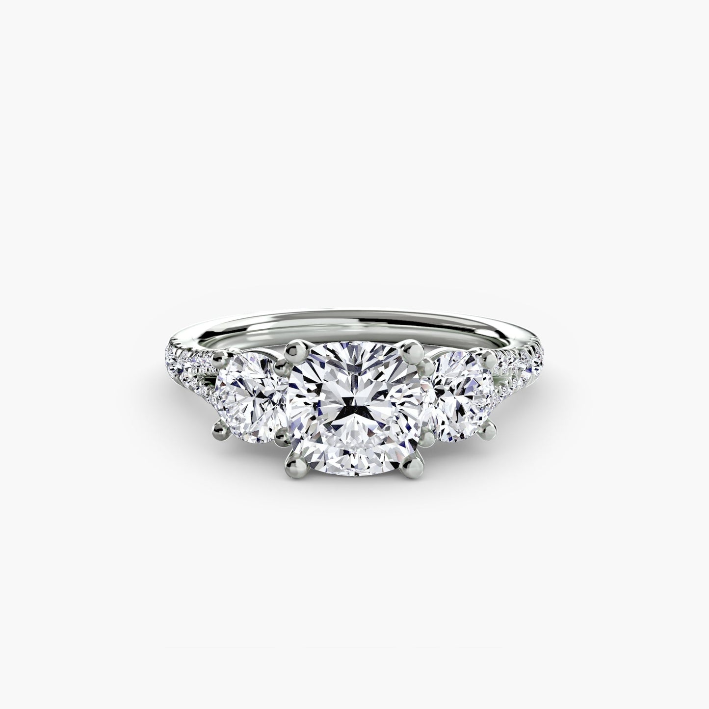 Three-Stone with Pavé Band 3 - AYKA JEWELS