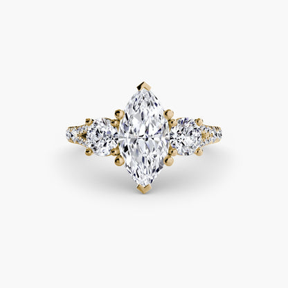 Three-Stone with Pavé Band 3 - AYKA JEWELS