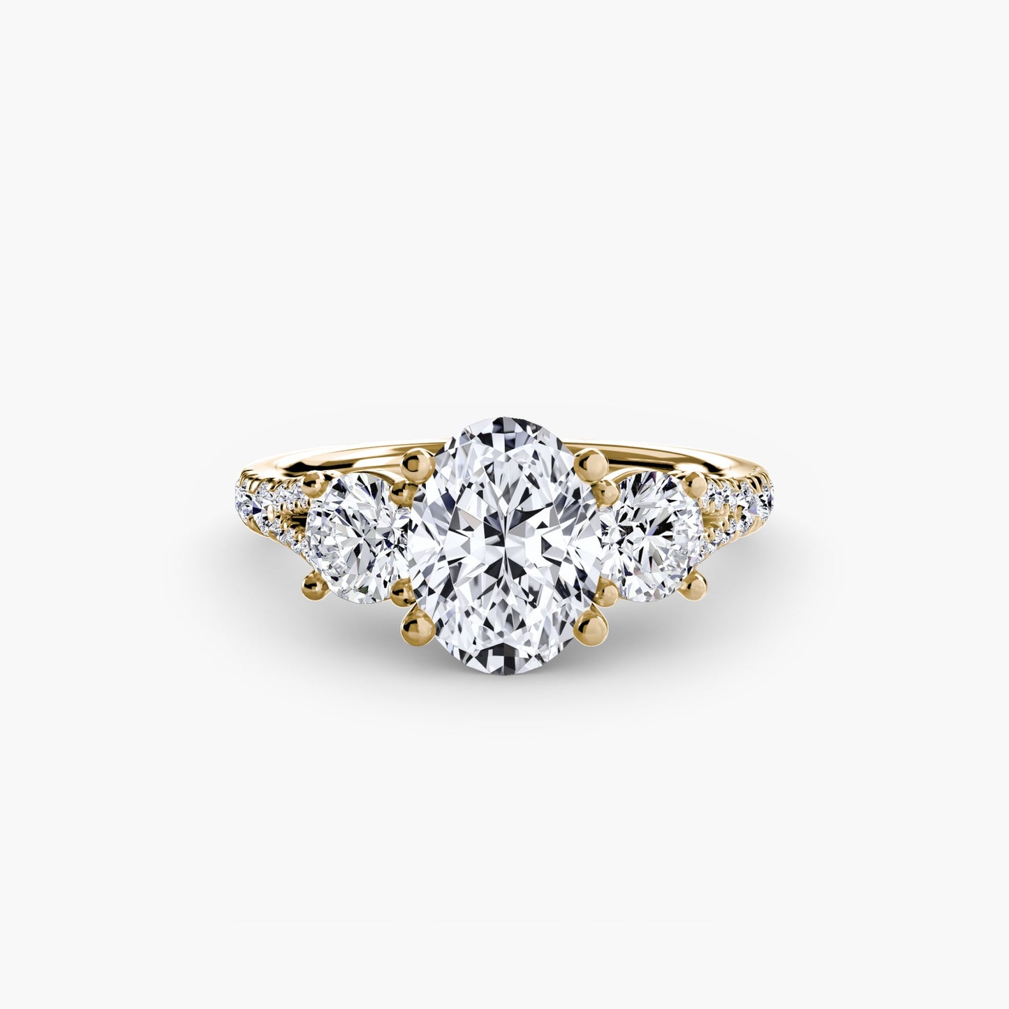 Three-Stone with Pavé Band 3 - AYKA JEWELS